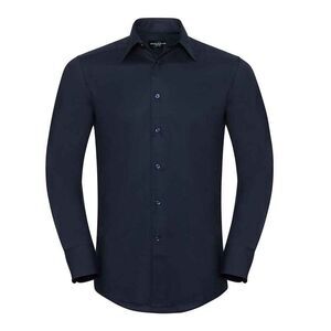 Russell Collection Mens Oxford Tailored Long-Sleeved Formal Shirt / Bright Navy